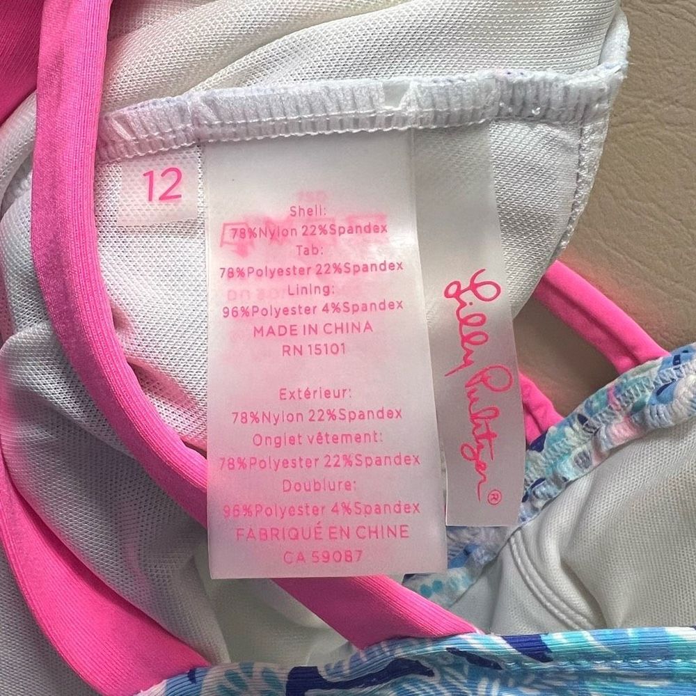 Lilly Pulitzer Blue and Pink One Piece Swimsuit - Picture 5 of 6